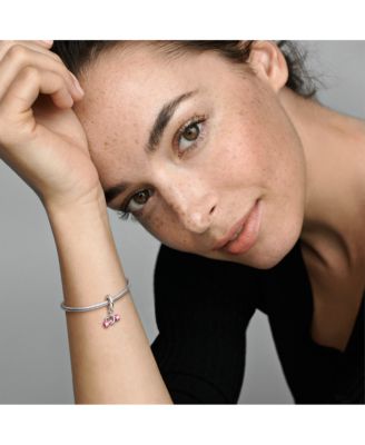 Sterling Silver Dumbbell Heart Dangle Charms