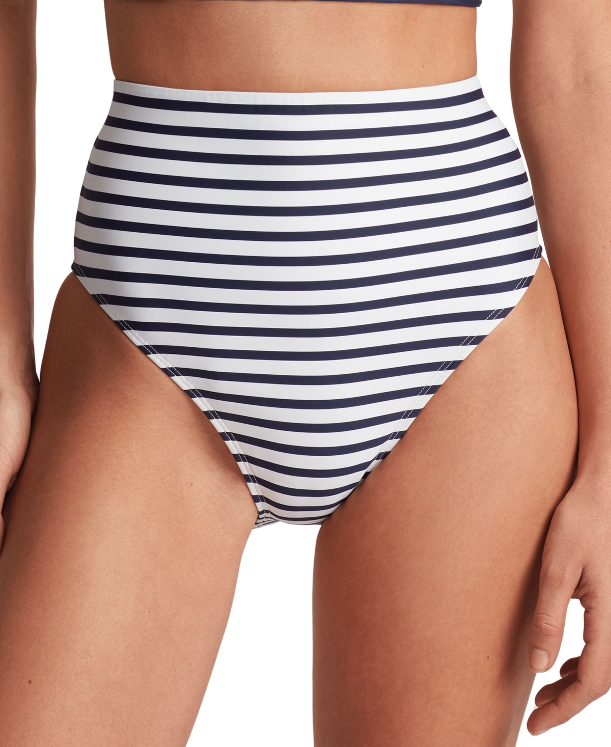 Ralph Lauren Women's Modern High Waist Striped Bikini Bottoms