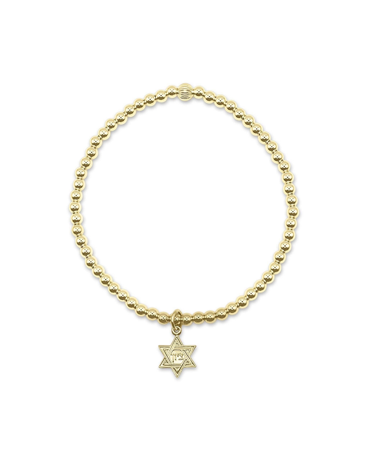 Non-Tarnishing 3mm Gold Filled Ball and Star of David Charm - Gold