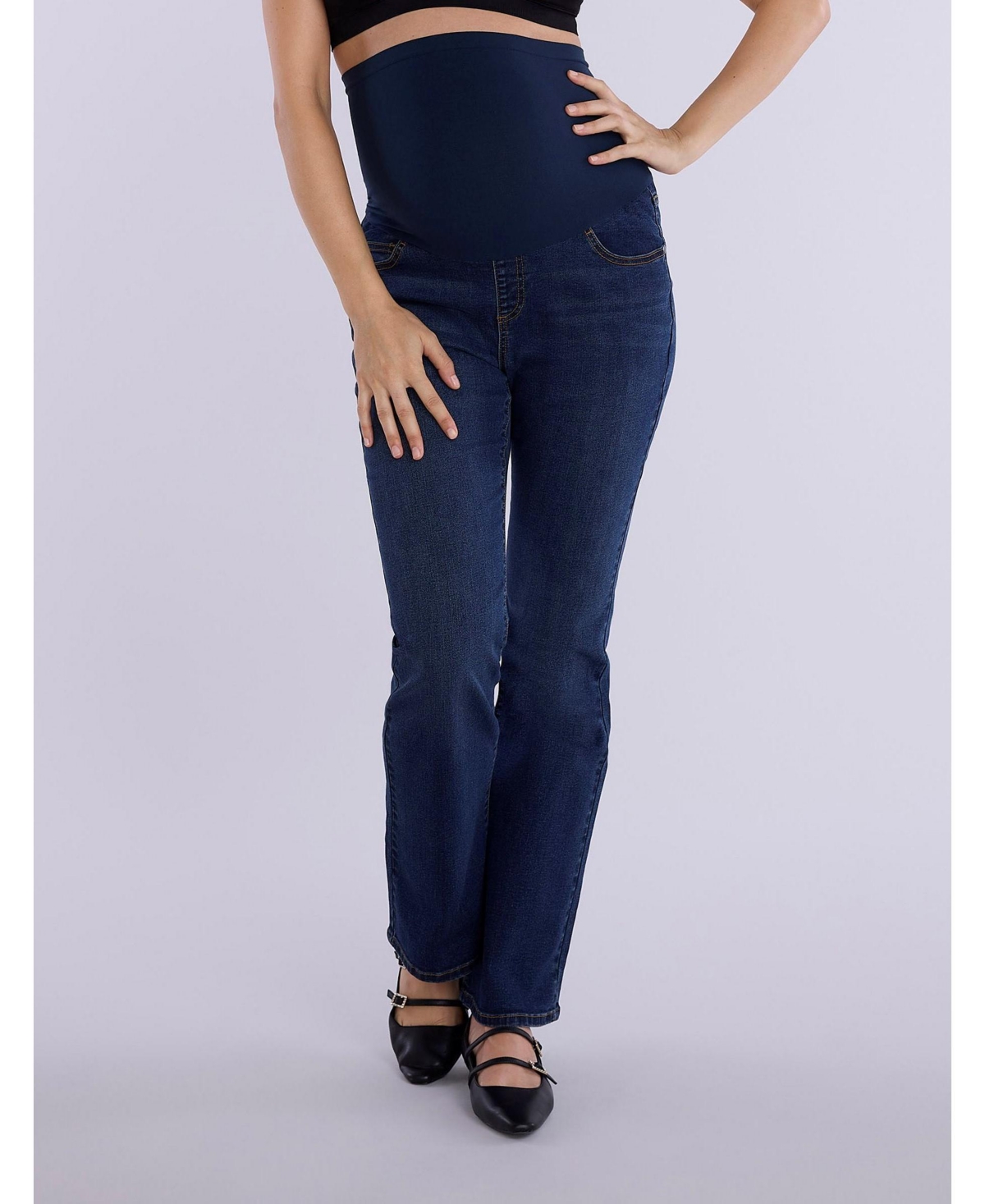 Maternity Super Stretch Secret Fit Over The Belly Bootcut Jeans - Motherhood - Rinse wash