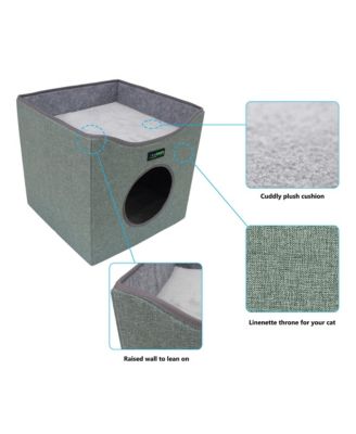 Foldable Cat Condo: Sage Green