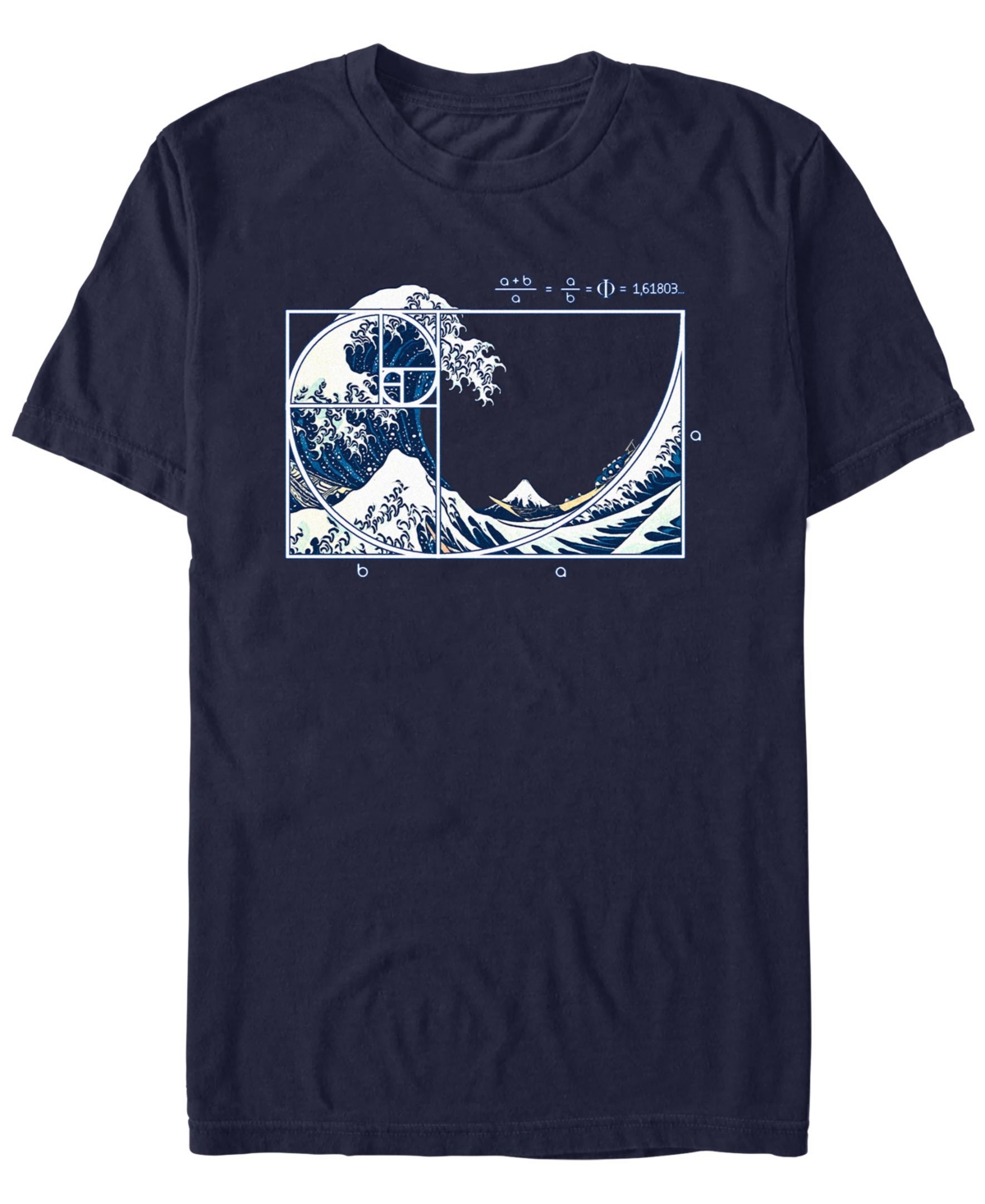 Men's The Great Fibonacci Wave Short Sleeve T-Shirt - Navy