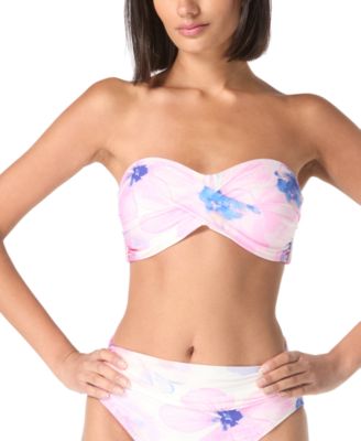 Shop Carmen Marc Valvo Womens Twist Bikini Top Ruched Bottoms In White