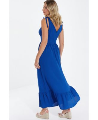 Women's Bubble Crepe Tie Detail Maxi Dress