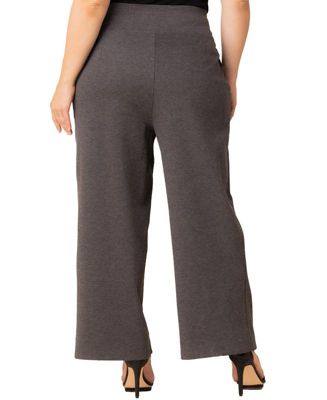 Women's Plus Size Polished Ponte Wide Leg Pants