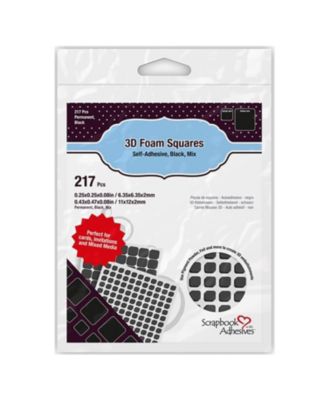 3D Foam Squares: 2mm Black Mix - 10 Pack