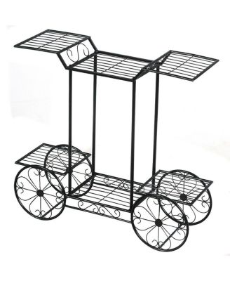 6-Tier Garden Cart Flower Rack Display Decor Pot Plant Holder