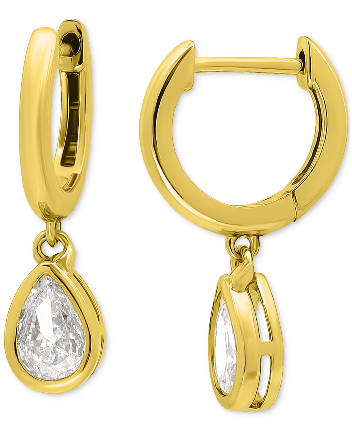 Giani Bernini Cubic Zirconia Teardrop Huggie Earrings In Gold