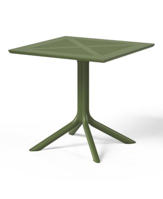 5-Piece Modern Square Patio Dining Table Set with Stackable Patio Dining Chairs