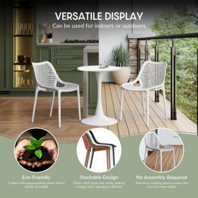 5-Piece Modern Square Patio Dining Table Set with Stackable Patio Dining Chairs