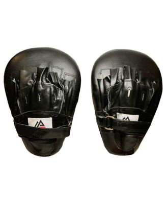 Amber Fight Gear Genuine Leather Extreme Curved Target Focus Punching Mitts for MMA, Kickboxing, Muay Thai Martial Arts Sparring with Wrist Support