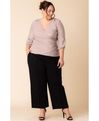 Plus Size Celeste Sparkle Faux Wrap Top