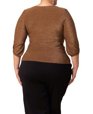 Plus Size Celeste Sparkle Faux Wrap Top