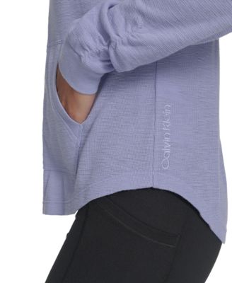 Ruched-Sleeve Zip Hoodie