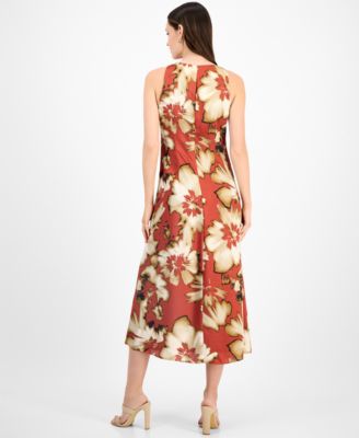 Women's Printed Sleeveless Midi Dress