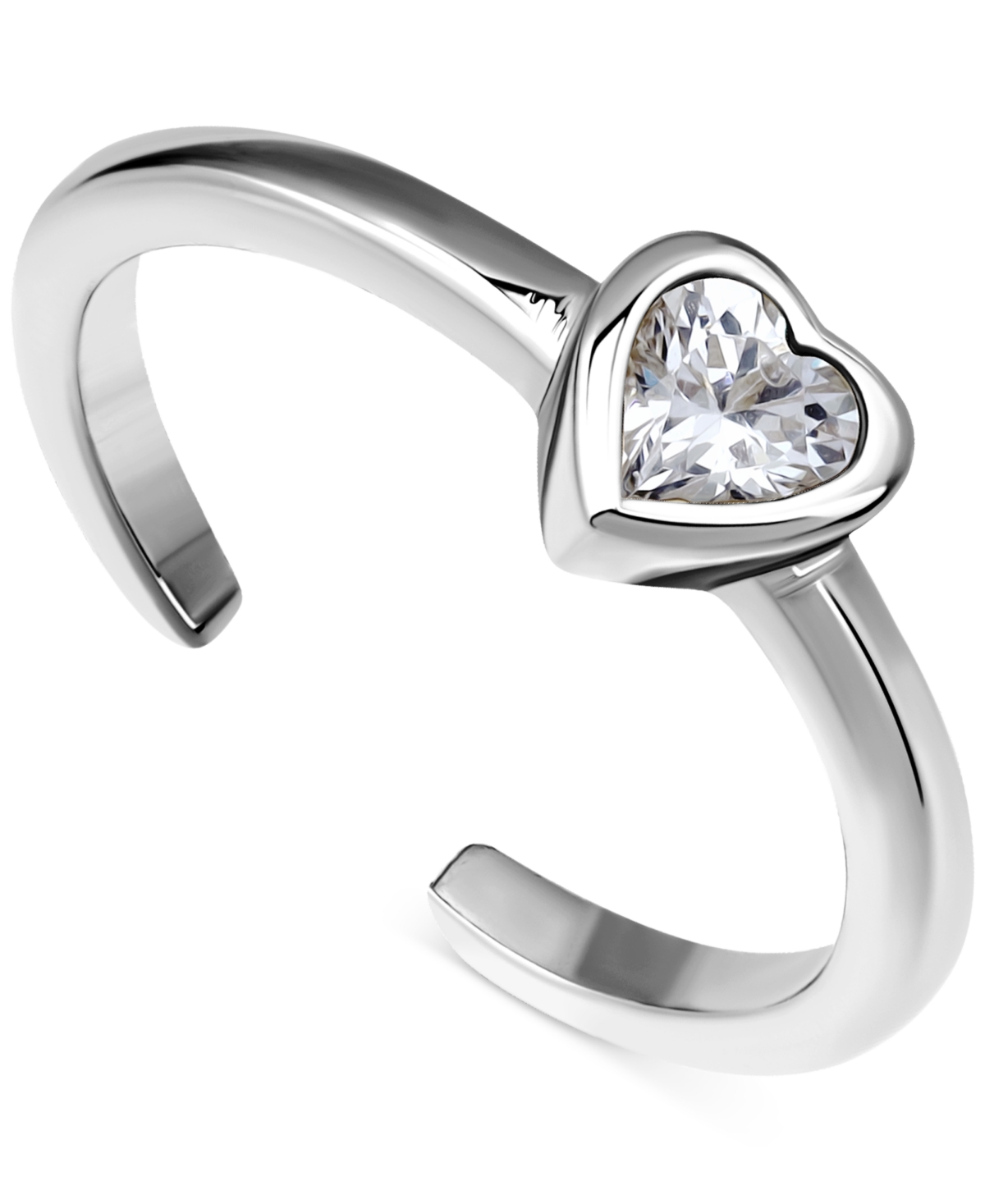 GIANI BERNINI CUBIC ZIRCONIA HEART ADJUSTABLE TOE RING IN STERLING SILVER (ALSO IN 18K GOLD-PLATED STERLING SILVER 