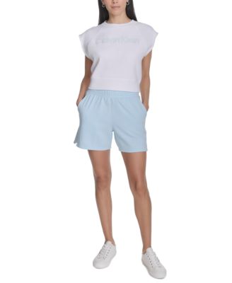 Women's French Terry Smocked-Waist Shorts