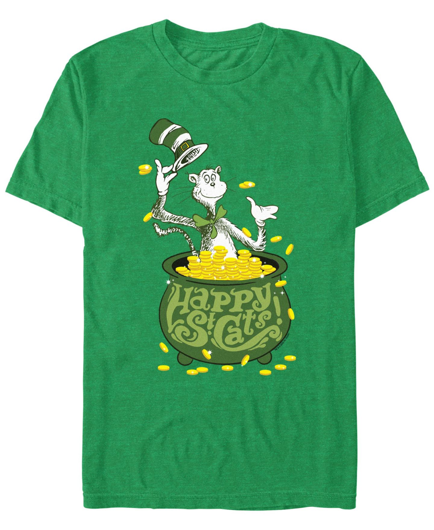 Мужская футболка Dr. Seuss Happy St Cats Short Sleeve, цвет: Меланжевый — фото 1