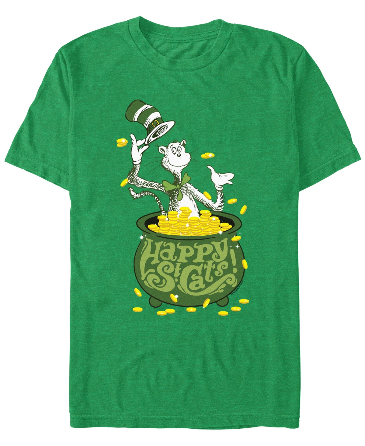 Men's Happy St Cats Short Sleeve T-Shirt - Kelly heather