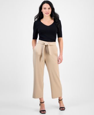 Womens Tie Waist Wide Leg Pants Xs P Xxl