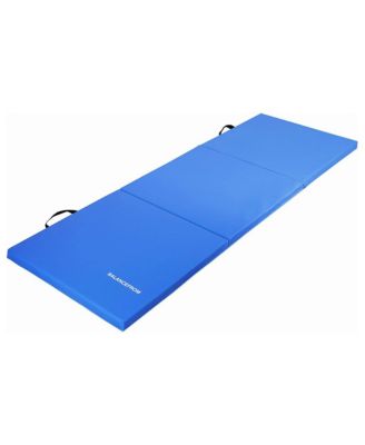 GoGym 6' x 2' x 1.5" Folding 3 Panel Exercise Gym Mat, Blue