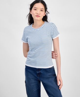 Hippie Rose - Juniors' Layered Look Striped T-Shirt