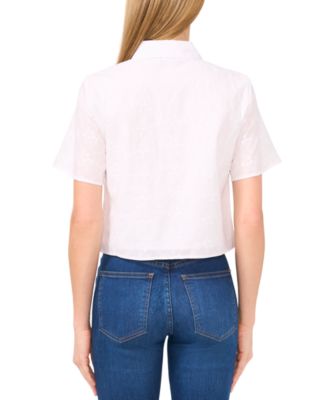 Women's Patch-Pocket Short-Sleeve Button Down Shirt