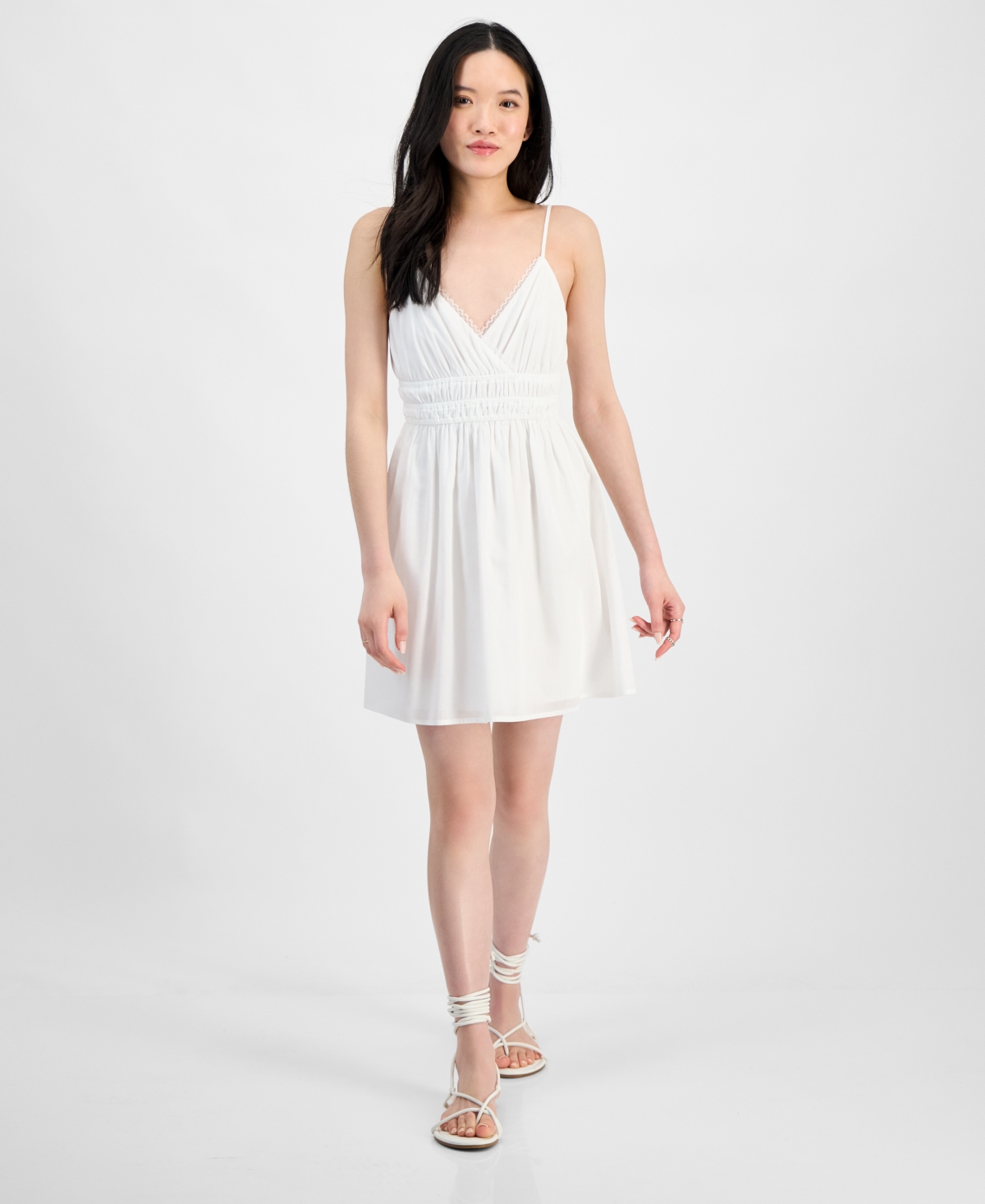 Kingston Grey Juniors' V-neck Sleeveless Fit & Flare Mini Dress