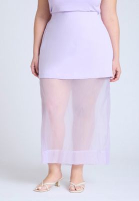 Women's Plus Size Organza Twofer Skirt