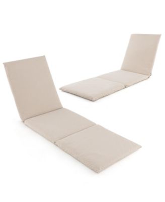 Outdoor Chaise Lounge Cushion Patio Furniture Folding Pad with Fixing Straps