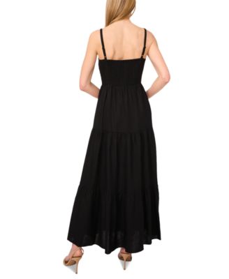 Women's V-Neck Sleeveless Tiered Maxi Dress
