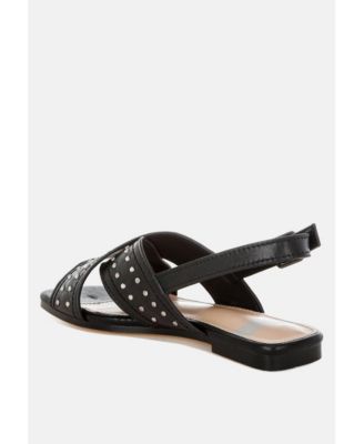 Calluna Stud Embellished Buckled Flats