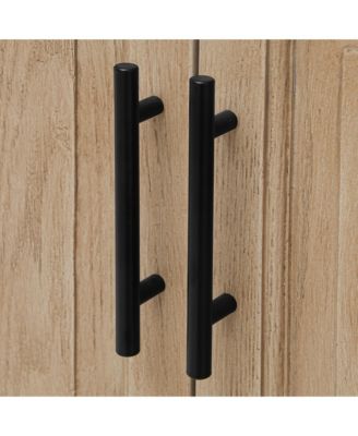 36" Bathroom Vanity with White Ceramic Sink & Faucet,Freestanding Bathroom Cabinet with 2 Storage Doors and Open iron Shelf