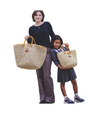 Earth Stripes Handmade Sisal Market Tote Bag