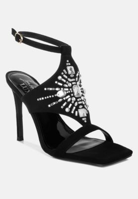 Warda Jeweled Shiny Stiletto Heels