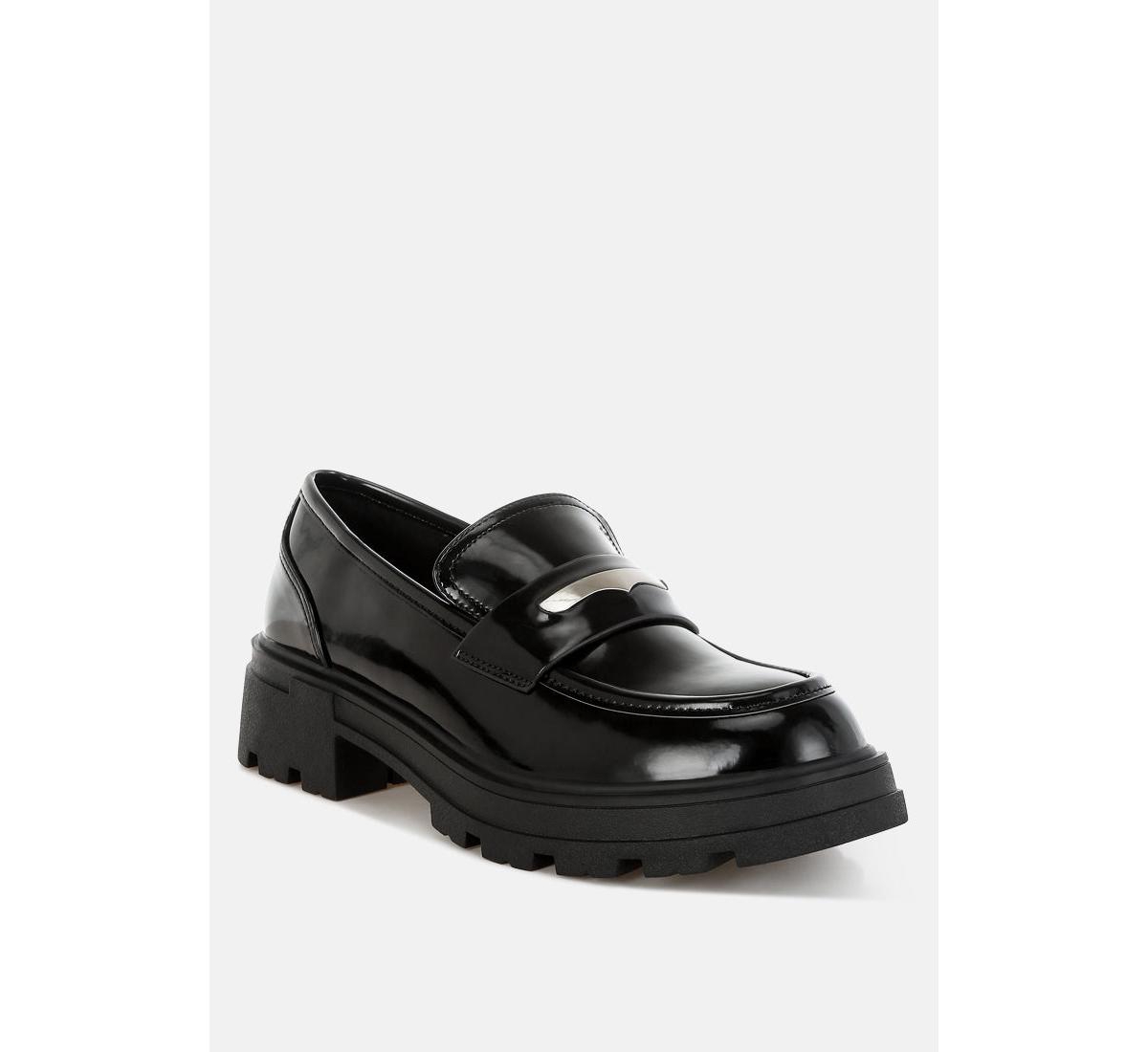 Gleam Stride Chunky Loafers - Burgundy
