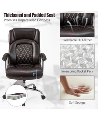 Height Adjustable Big and Tall Office Chair Computer Desk Chair with Metal Base