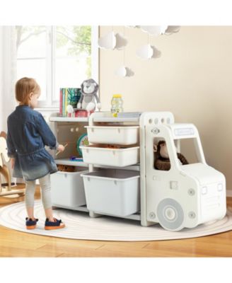 Toddler Truck Storage Organizer with Plastic Bins