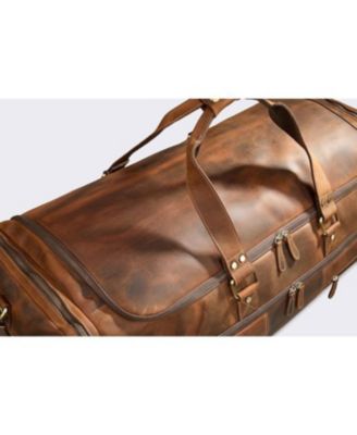 100% Full Grain Leather Duffel Bag - Only Duffel You will Need