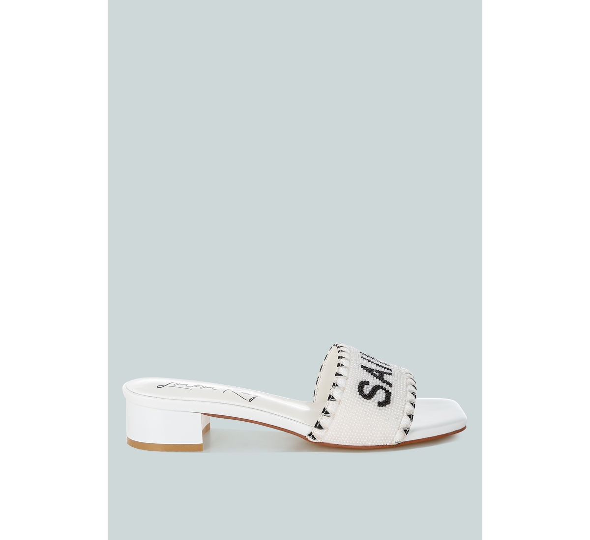Poshta Saint Tropez Beaded Slip-On Heels - White