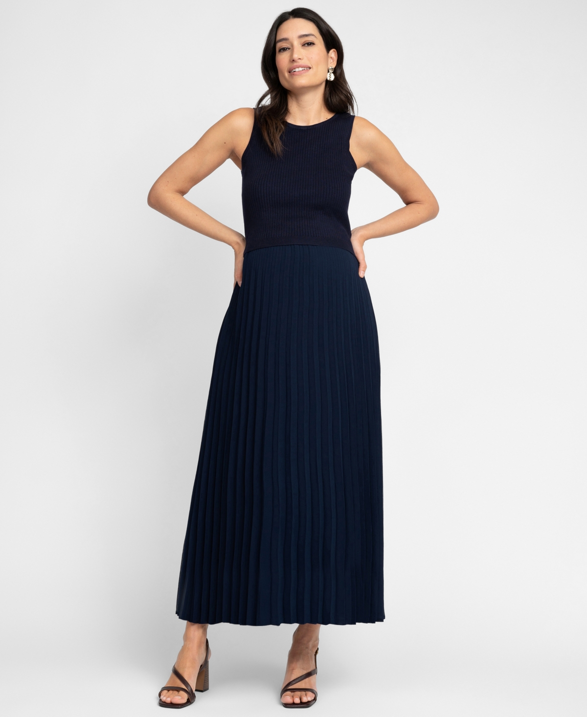 Shop Seraphine Women's Maternity Nursing Dress In Navy