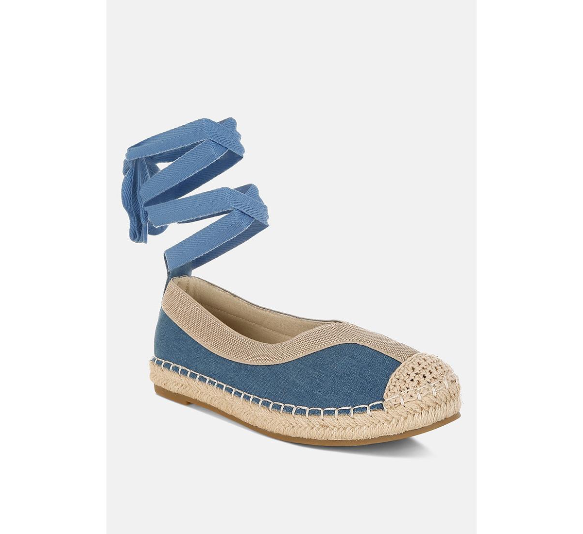 Nalya Detachable Lace Up Espadrille Sandals - Denim