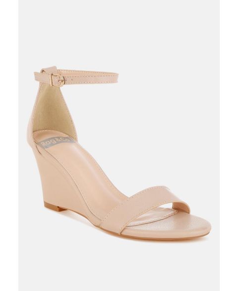 Женские сандалии Rag & Co Pobora Genuine Leather Slim Wedge Heel, цвет: Бежевый кожаный