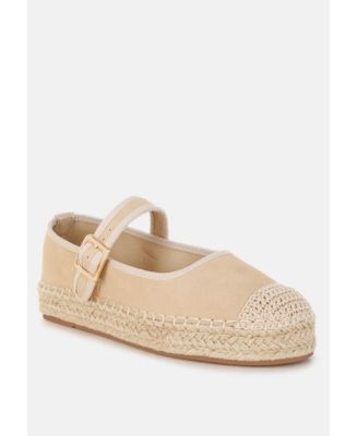 Bolean Soft Suede Leather Mary Jane Espadrilles