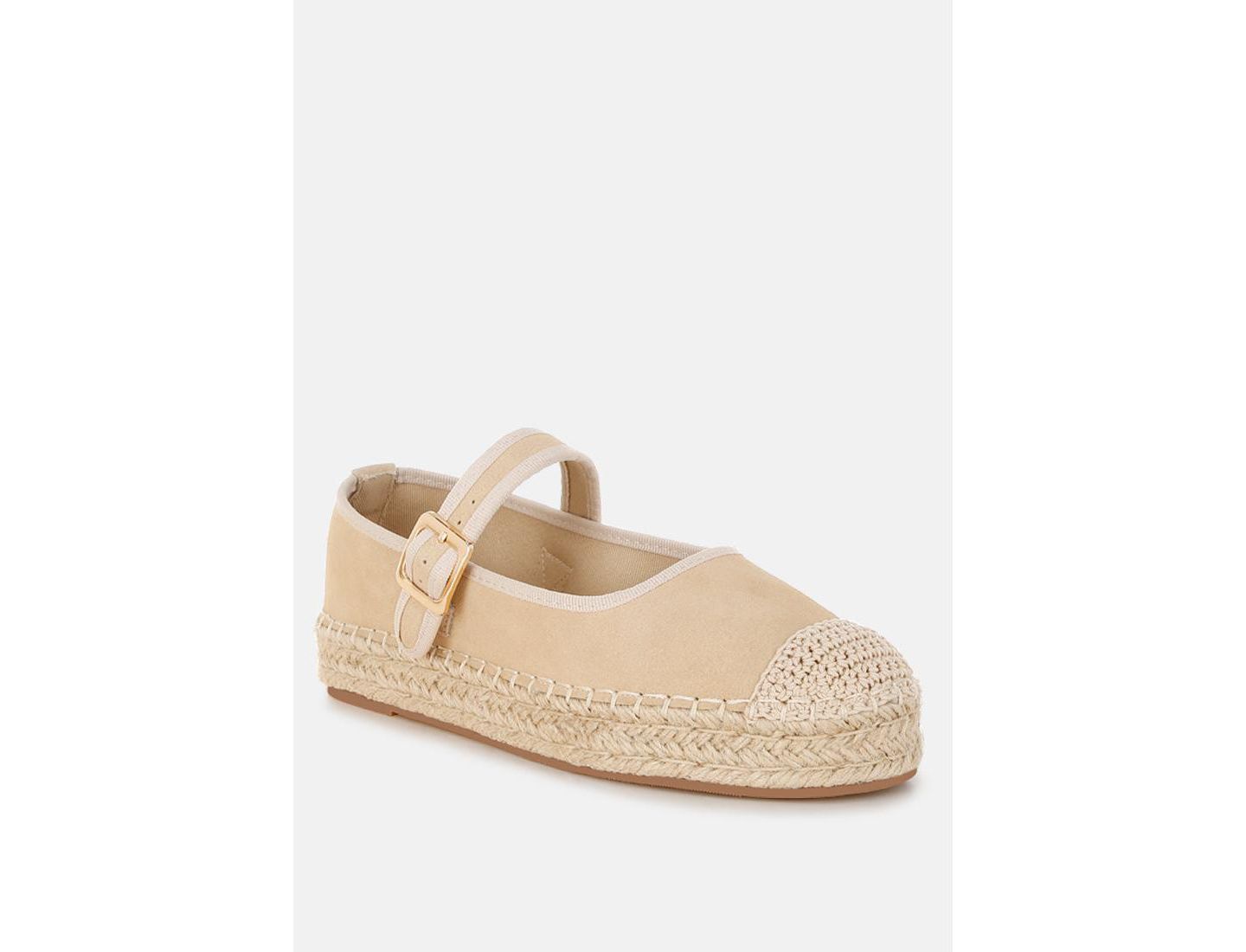 Женские эспадрильи Rag & Co Bolean из мягкой замши в стиле Мэри Джейн, цвет: Бежевый — фото 1