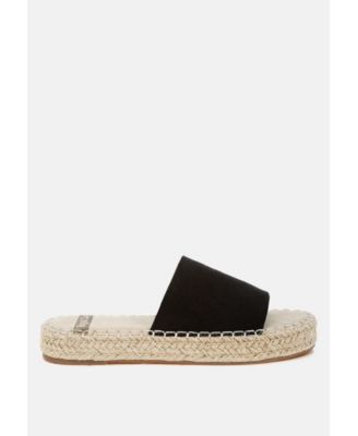 Womens Huntra Real Soft Leather Espadrille Flatforms