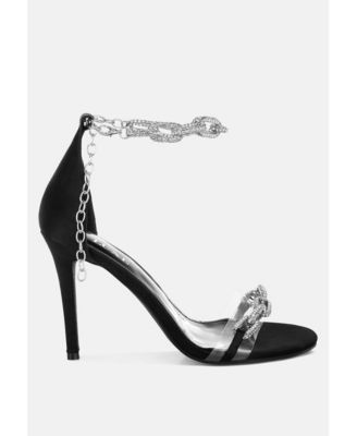 Womens Rabenda Rhinestones Chain Stiletto Heels