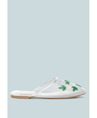 Nahra Mesh Sequin Beaded Mules