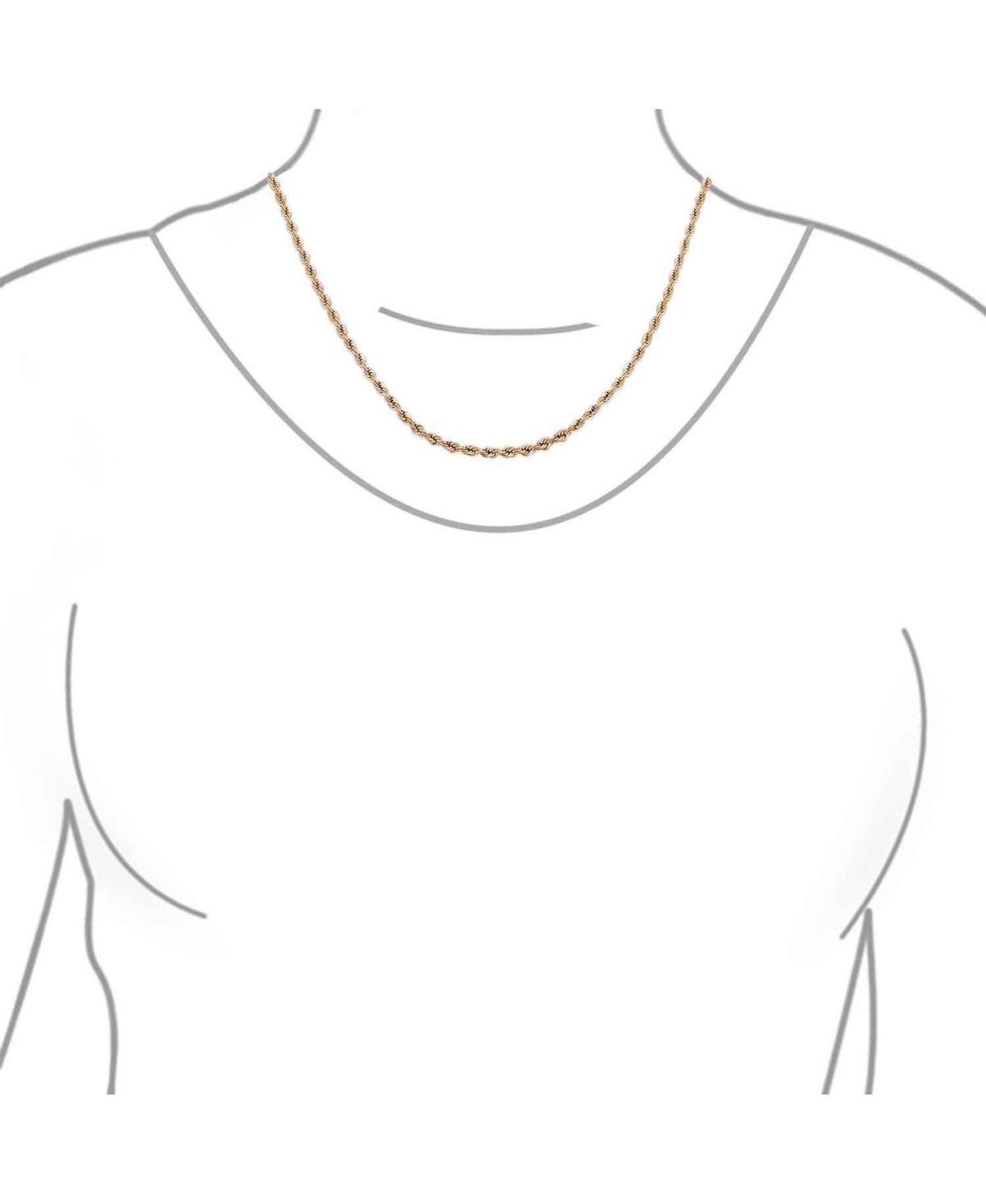 Bling Jewelry Rose Gold Tone Rope Chain 5MM Necklace Stainless Steel