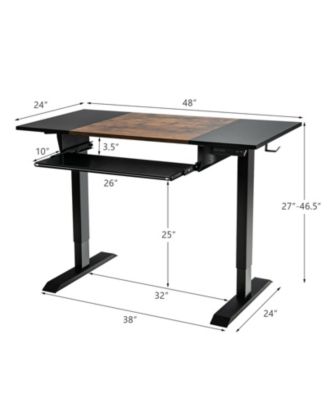 48 Inch Electric Sit to Stand Desk with Keyboard Tray